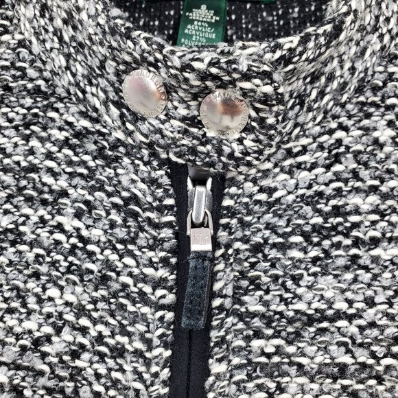 Lauren Ralph Lauren Black Tweed Look Women's Zip Up Jacket Size Small - Picture 8 of 8